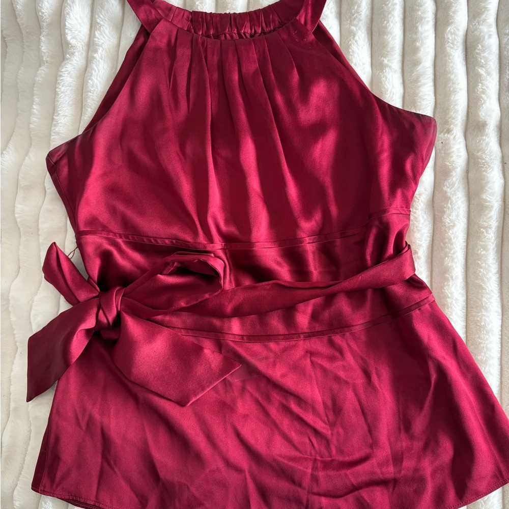 Ann Taylor Burgandy Red Halter Blouse
